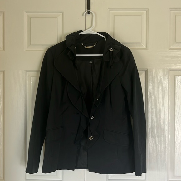 Black lightweight jacket ruffles from Black House White market medium women’s - Picture 1 of 8